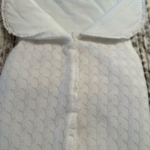 White cradle set with hat